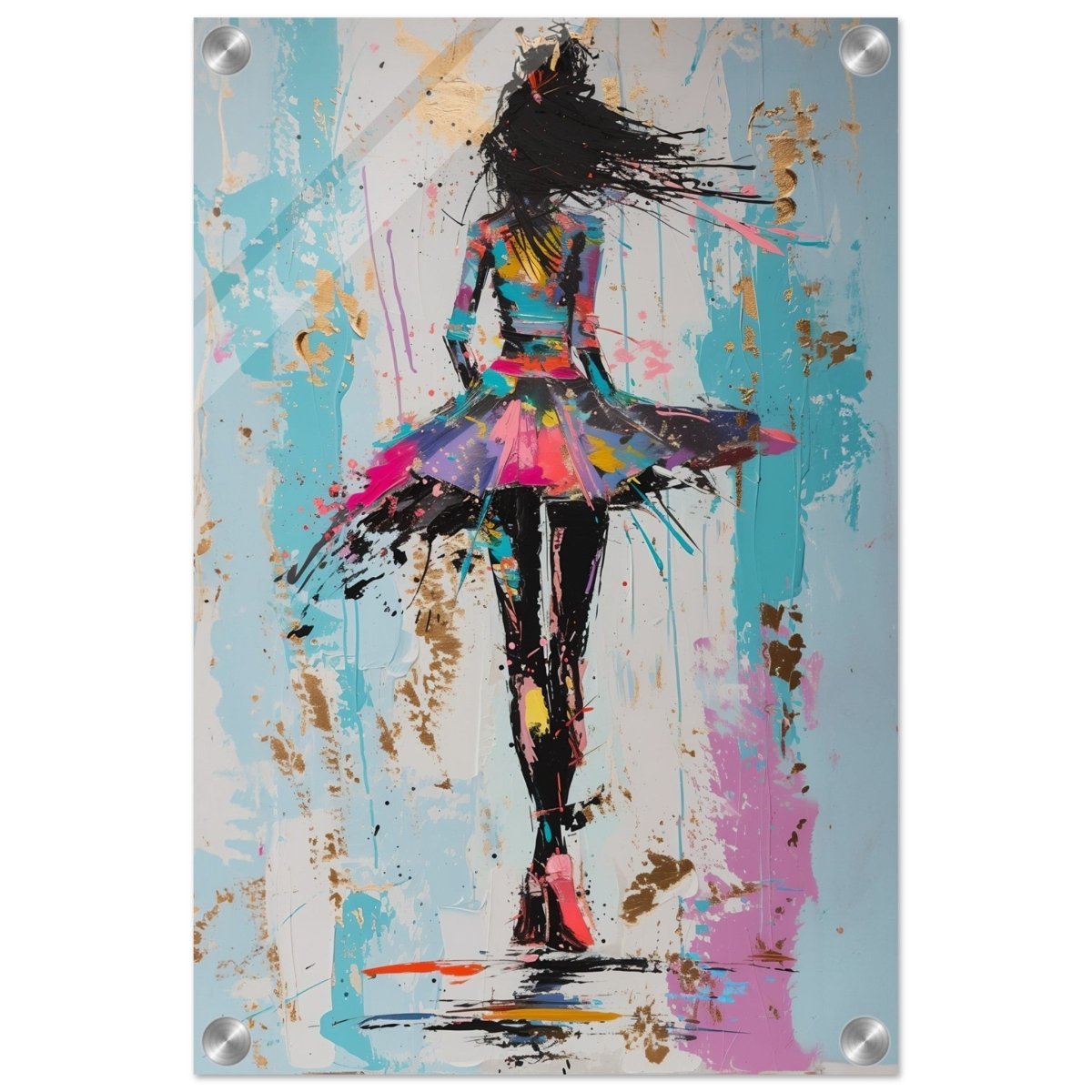 Grace in Motion: The Abstract Dancer | Abstract Figurative Art wall art print - Acrylic Print - 30x45 cm / 12x18″ - 