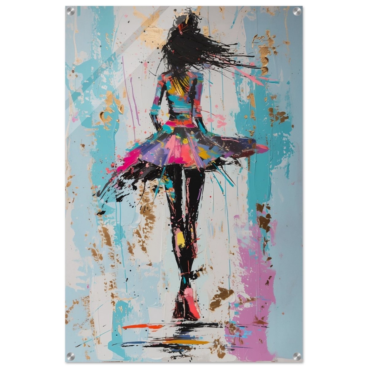 Grace in Motion: The Abstract Dancer | Abstract Figurative Art wall art print - Acrylic Print - 60x90 cm / 24x36″ - 