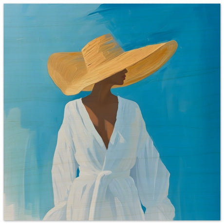Grace in the Breeze | Minimalist Figurative Art print - Wood Prints - 30x30 cm / 12x12″ - 