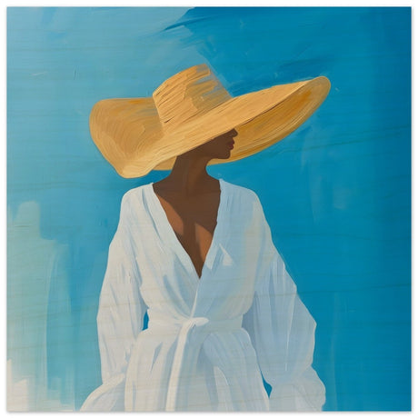 Grace in the Breeze | Minimalist Figurative Art print - Wood Prints - 50x50 cm / 20x20″ - 