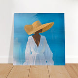 Grace in the Breeze | Minimalist Figurative Art print - Brushed Aluminum Print - 60x60 cm / 24x24″ - 