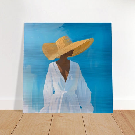 Grace in the Breeze | Minimalist Figurative Art print - Brushed Aluminum Print - 60x60 cm / 24x24″ - 