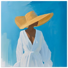 Grace in the Breeze | Minimalist Figurative Art print - Aluminum Print - 60x60 cm / 24x24″ - 