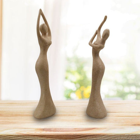 Graceful Abstract Resin Figurine – Handmade Modern Home Décor - A - 