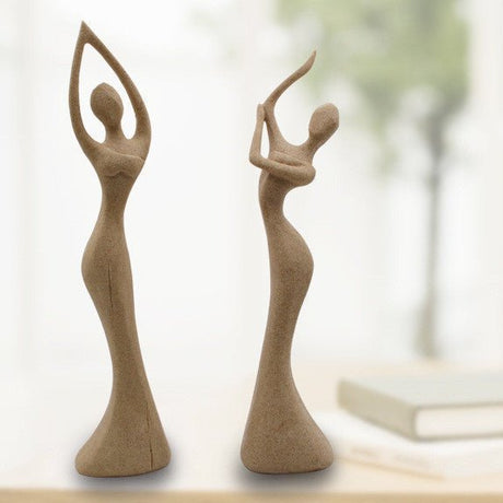 Graceful Abstract Resin Figurine – Handmade Modern Home Décor - A - 