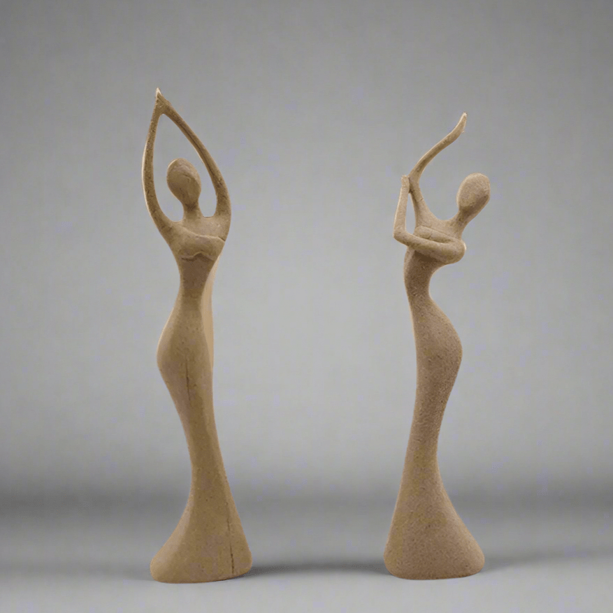 Graceful Abstract Resin Figurine – Handmade Modern Home Décor - A - 