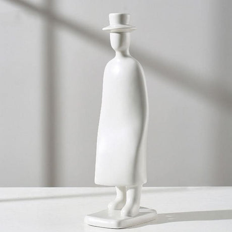 Graceful Pose Figurine – Elegant Resin Sculpture in Gold, Silver or White - White - 