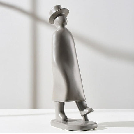 Graceful Pose Figurine – Elegant Resin Sculpture in Gold, Silver or White - Gray - 