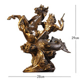 Greek Mythology Warrior Sculpture – Vintage Art Décor - Large Poseidon - 
