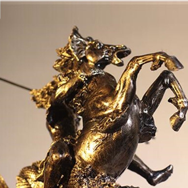 Greek Mythology Warrior Sculpture – Vintage Art Décor - Large Poseidon - 