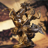 Greek Mythology Warrior Sculpture – Vintage Art Décor - Large Poseidon - 