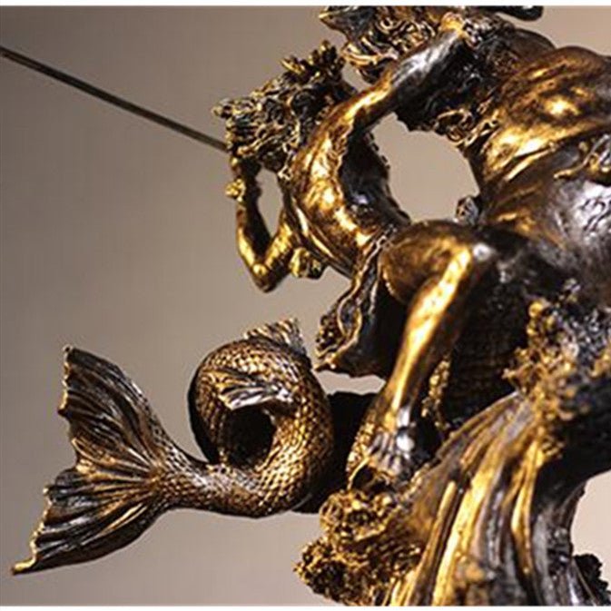 Greek Mythology Warrior Sculpture – Vintage Art Décor - Large Poseidon - 