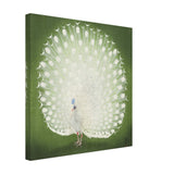 Green Peacock by Ohara Koson | Wall art Print - 40x40 cm / 16x16″ - Canvas - 