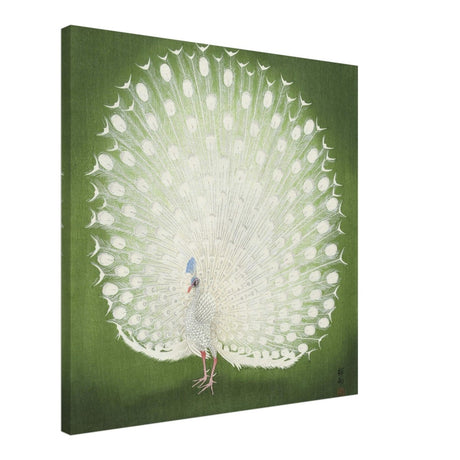 Green Peacock by Ohara Koson | Wall art Print - 60x60 cm / 24x24″ - Canvas - 