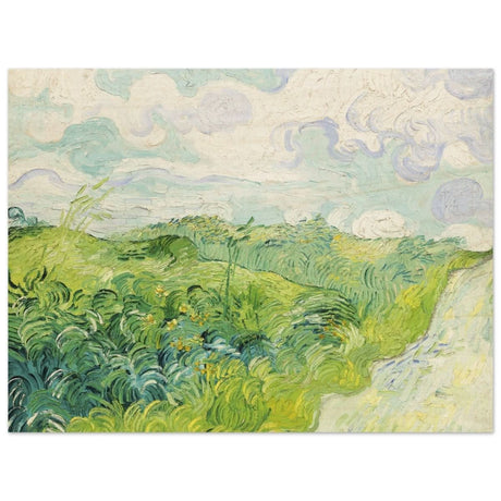 Green Wheat Fields, Auvers by Vincent van Gogh | vintage wall art print - Wood Prints - 60x80 cm / 24x32″ - 