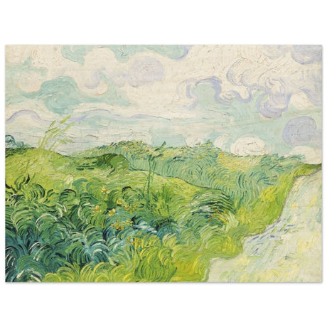 Green Wheat Fields, Auvers by Vincent van Gogh | vintage wall art print - Wood Prints - 30x40 cm / 12x16″ - 