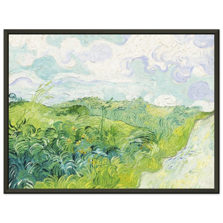 Green Wheat Fields, Auvers by Vincent van Gogh | vintage wall art print - Premium Matte Paper Metal Framed Poster - 30x40 cm / 12x16″ - Black frame