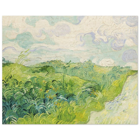 Green Wheat Fields, Auvers by Vincent van Gogh | vintage wall art print - Wood Prints - 40x50 cm / 16x20″ - 