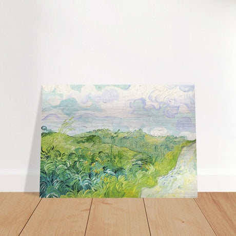 Green Wheat Fields, Auvers by Vincent van Gogh | vintage wall art print - Brushed Aluminum Print - 50x70 cm / 20x28″ - 
