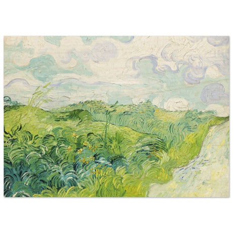Green Wheat Fields, Auvers by Vincent van Gogh | vintage wall art print - Wood Prints - 50x70 cm / 20x28″ - 
