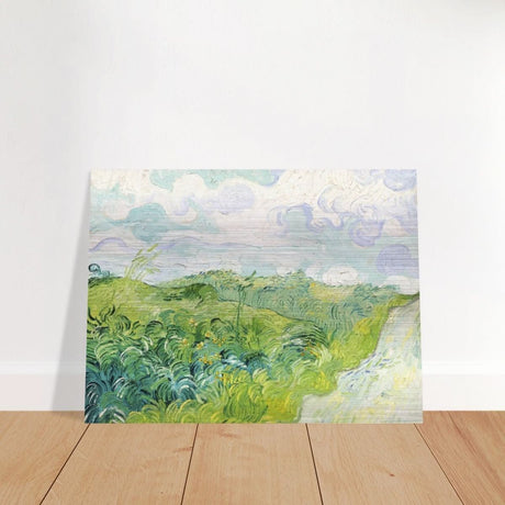Green Wheat Fields, Auvers by Vincent van Gogh | vintage wall art print - Brushed Aluminum Print - 30x40 cm / 12x16″ - 