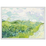 Green Wheat Fields, Auvers by Vincent van Gogh | vintage wall art print - Premium Wooden Framed Poster With Premium Matte Paper - 50x70 cm / 20x28″ - White frame