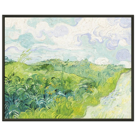 Green Wheat Fields, Auvers by Vincent van Gogh | vintage wall art print - Premium Matte Paper Metal Framed Poster - 40x50 cm / 16x20″ - Black frame