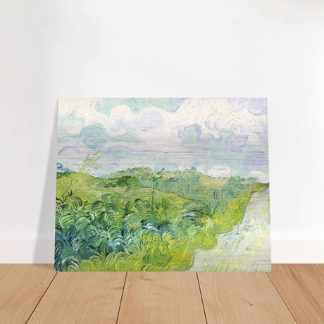 Green Wheat Fields, Auvers by Vincent van Gogh | vintage wall art print - Brushed Aluminum Print - 40x50 cm / 16x20″ - 