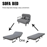 Grey Foldable Sofa Bed – Space - Saving, Durable & Comfortable - One Seat - Gray - 
