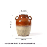 Handcrafted Ceramic Fambe Vases – Kiln - Baked Retro Decorative Ornaments - Small Jar Fambe Vase - 