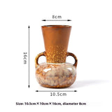 Handcrafted Ceramic Fambe Vases – Kiln - Baked Retro Decorative Ornaments - High Mouth Fambe Vase - 