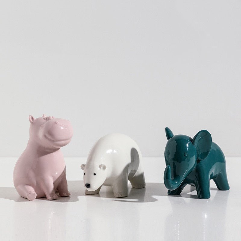 Handmade Ceramic Animal Ornaments – Modern Minimalist Porcelain Décor - Graceful Giraffe - 