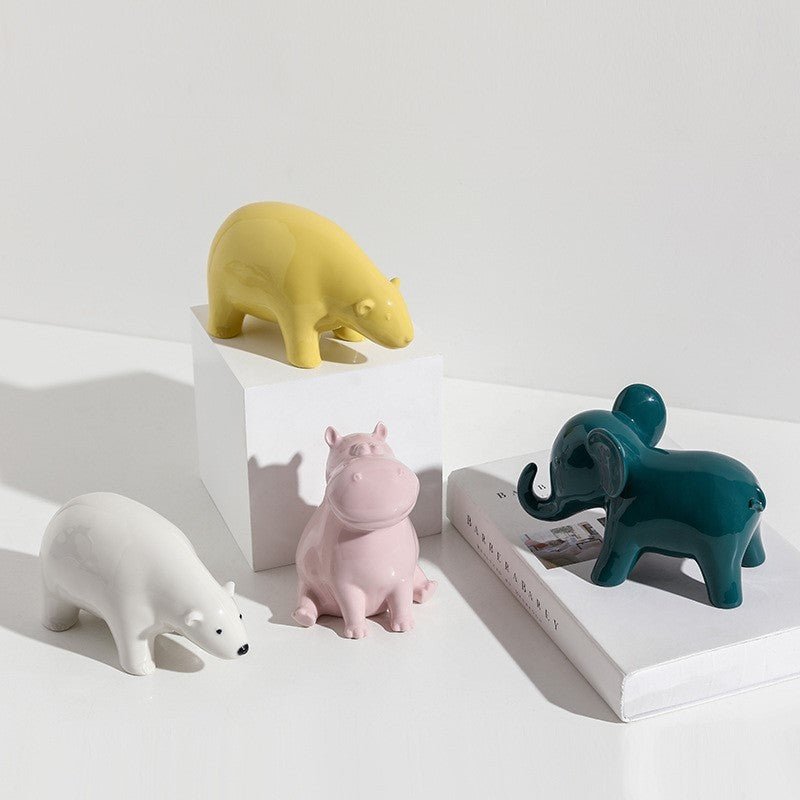 Handmade Ceramic Animal Ornaments – Modern Minimalist Porcelain Décor - Graceful Giraffe - 