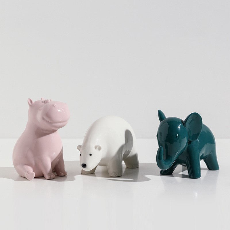 Handmade Ceramic Animal Ornaments – Modern Minimalist Porcelain Décor - Graceful Giraffe - 