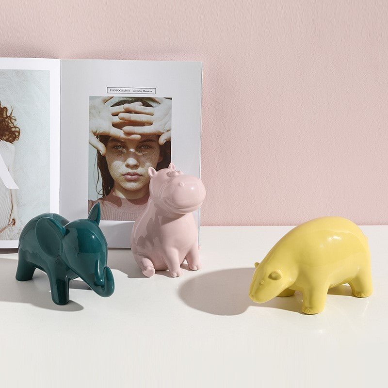 Handmade Ceramic Animal Ornaments – Modern Minimalist Porcelain Décor - Graceful Giraffe - 