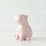 Handmade Ceramic Animal Ornaments – Modern Minimalist Porcelain Décor - Happy Hippo - 