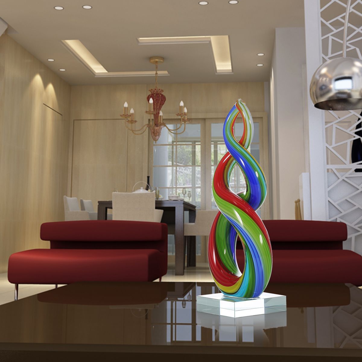 Handmade Colorful Glaze Resin Sculpture – Artistic Modern Craft Décor - MultiColor - 