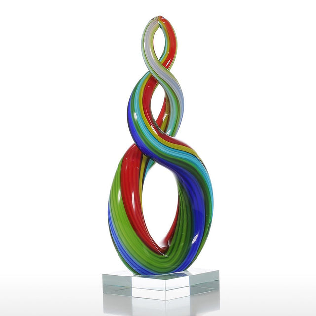 Handmade Colorful Glaze Resin Sculpture – Artistic Modern Craft Décor - MultiColor - 