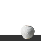 Handmade White Ceramic Vase – Modern Minimalist Textured Home Décor - 22x22cm - White - 