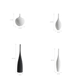 Handmade Zen Vase – Modern Ceramic Art Ornament - Set of 4 pcs (3 white & 1 Tall Black pc) - 