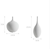 Handmade Zen Vase – Modern Ceramic Art Ornament - Set of 2 pcs White - 