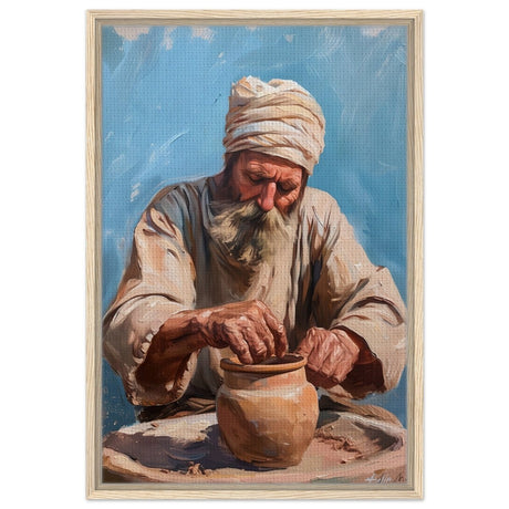 Hands of Heritage: The Art of Pottery | Wall art print - Framed Canvas - 50x75 cm / 20x30″ - Wood frame