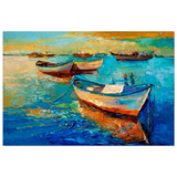 “Harbor Whispers” – Vibrant Boat Reflections on Canvas | Wall art Print - Wood Prints - 50x75 cm / 20x30″ - 
