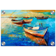 “Harbor Whispers” – Vibrant Boat Reflections on Canvas | Wall art Print - Acrylic Print - 20x30 cm / 8x12″ - 