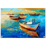 “Harbor Whispers” – Vibrant Boat Reflections on Canvas | Wall art Print - Acrylic Print - 40x60 cm / 16x24″ - 