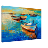 “Harbor Whispers” – Vibrant Boat Reflections on Canvas | Wall art Print - Canvas - 60x90 cm / 24x36″ - 
