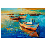 “Harbor Whispers” – Vibrant Boat Reflections on Canvas | Wall art Print - Wood Prints - 60x90 cm / 24x36″ - 