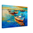 “Harbor Whispers” – Vibrant Boat Reflections on Canvas | Wall art Print - Canvas - 30x45 cm / 12x18″ - 