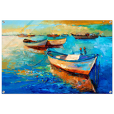 “Harbor Whispers” – Vibrant Boat Reflections on Canvas | Wall art Print - Acrylic Print - 60x90 cm / 24x36″ - 
