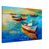 “Harbor Whispers” – Vibrant Boat Reflections on Canvas | Wall art Print - Canvas - 50x75 cm / 20x30″ - 